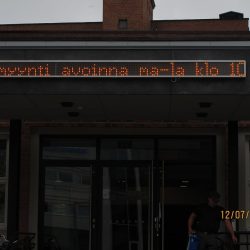Hämeenlinnan teatterin LED tekstimatriisi.